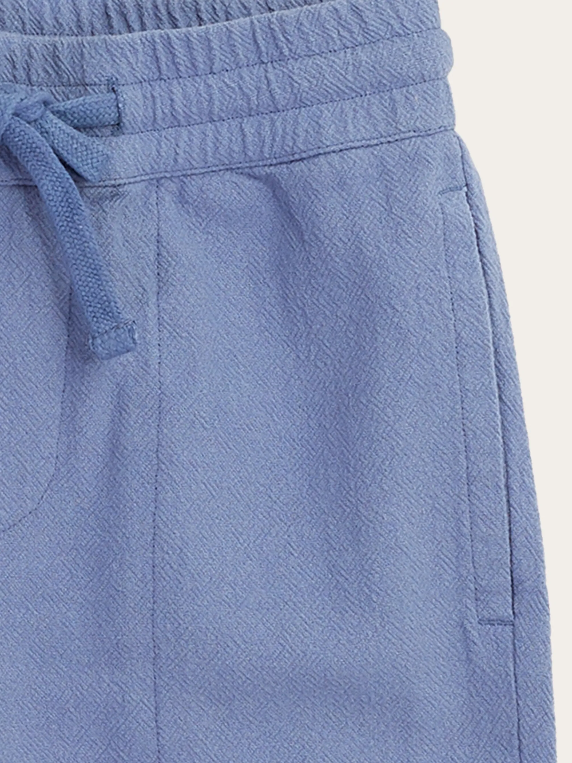 Loose crushed cotton shorts - GOTS/Vegan - Moonlight Blue