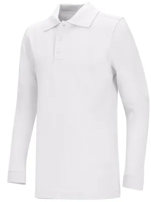 LSLA White LONG SLEEVE Polo Shirt - UNISEX