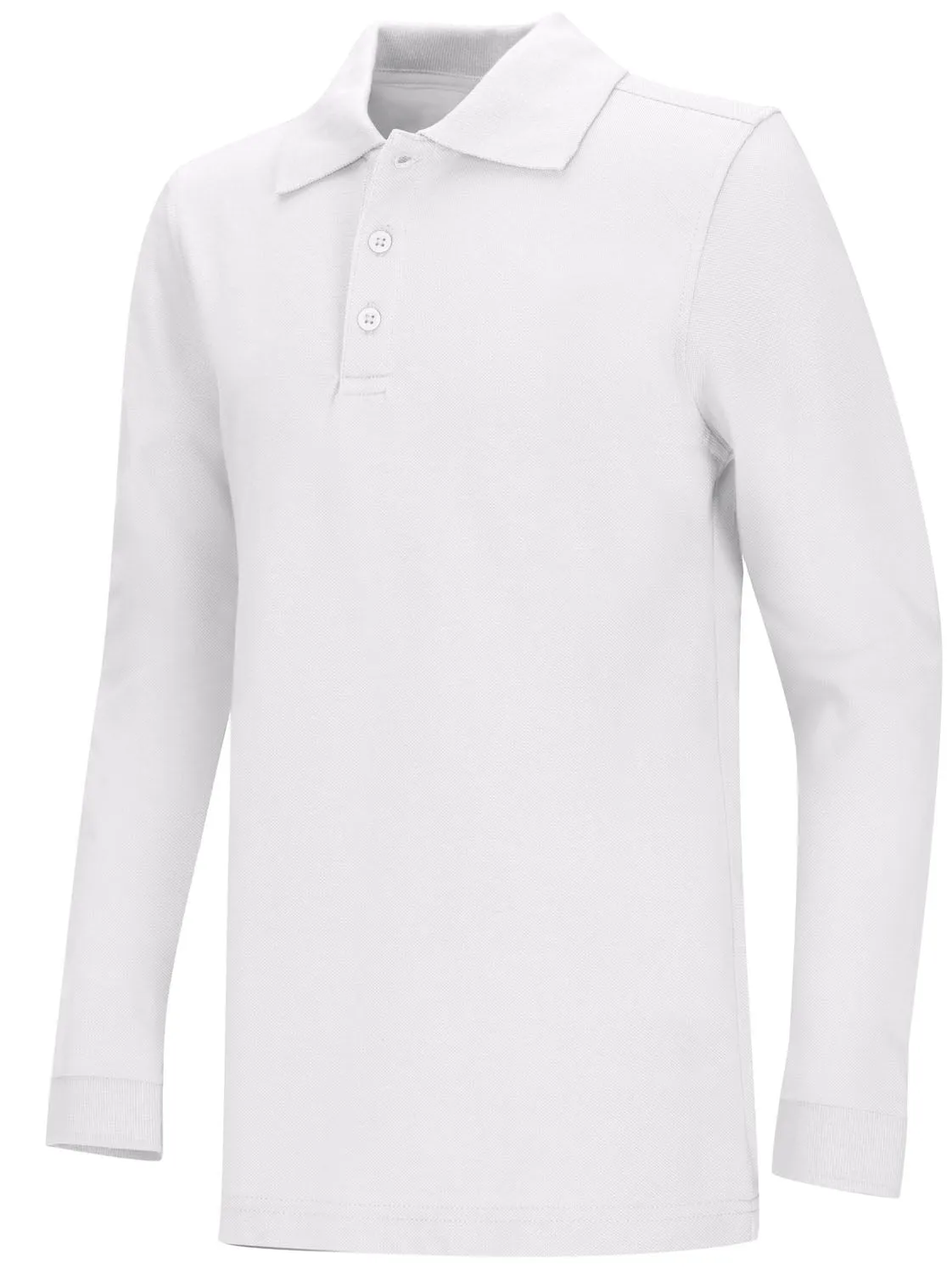 LSLA White LONG SLEEVE Polo Shirt - UNISEX