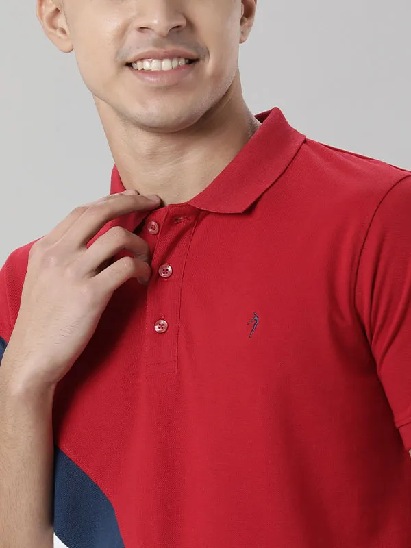 Men Color Block Polo T-Shirt