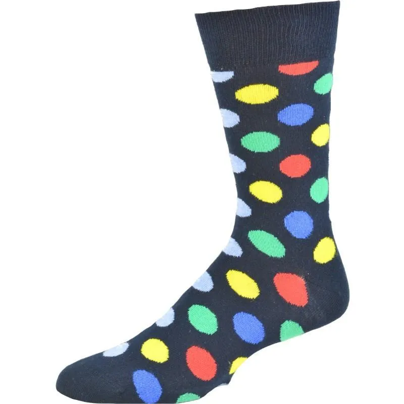 Men's Colorful Socks in Combed Cotton with Polka Dots!