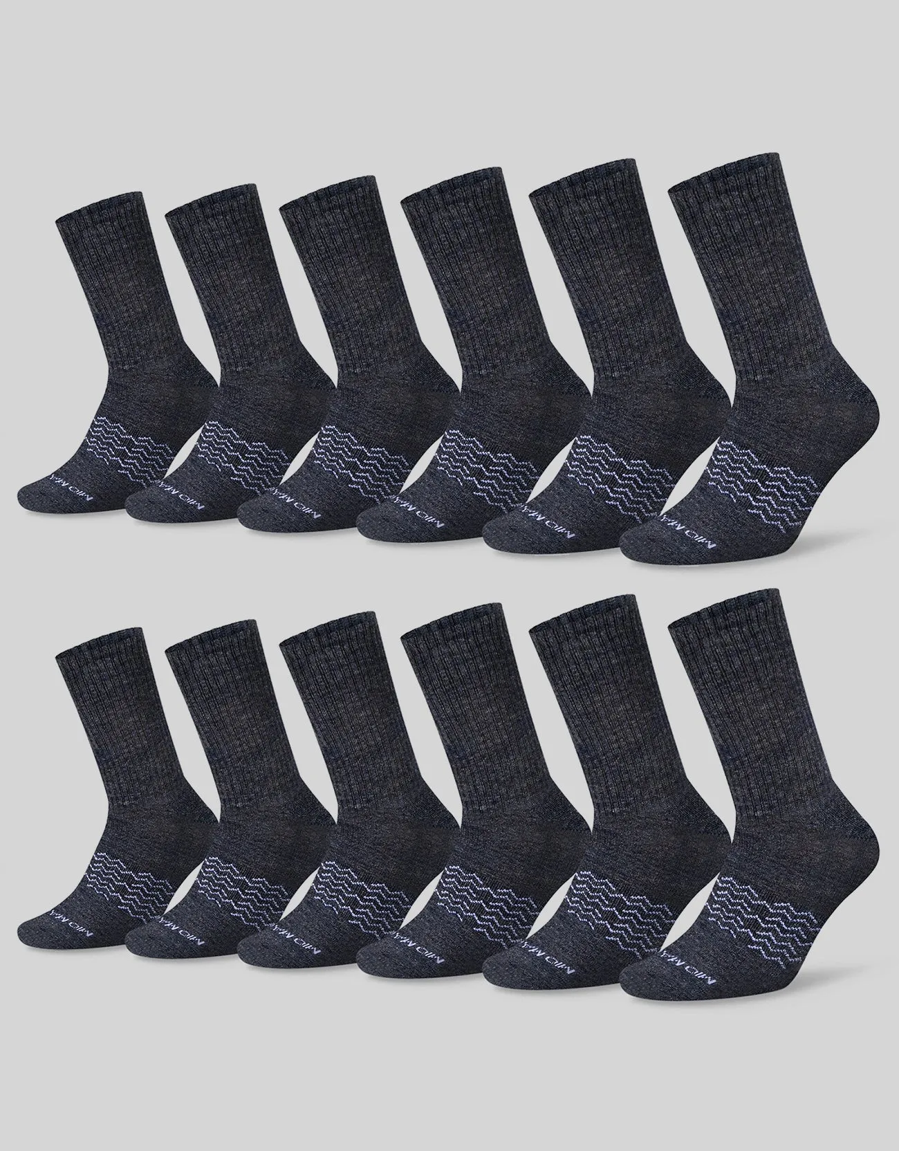 Men's Moisture Control Athletic Crew Socks - 12 pack