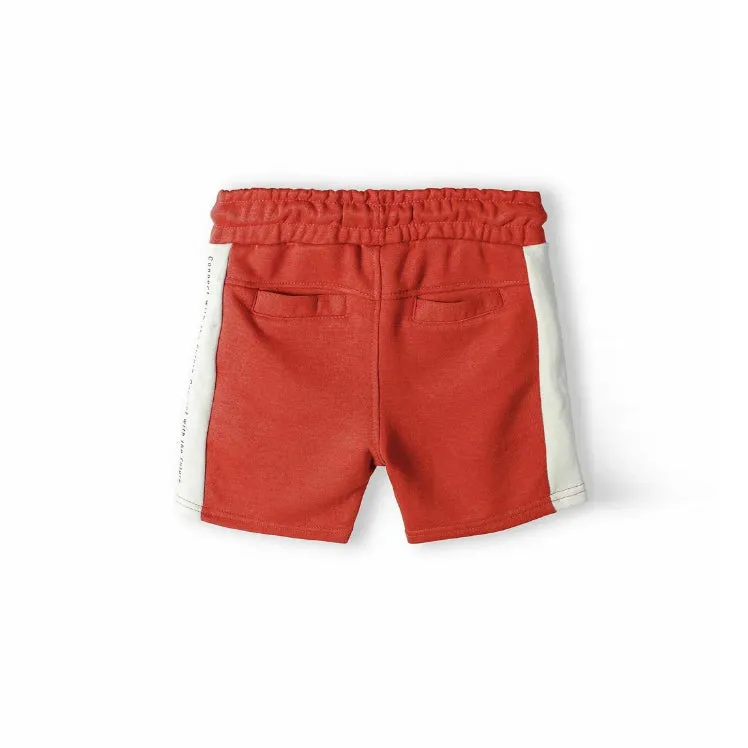 MI - Kids 'Red & White' Elasticated Waist Terry Shorts MI210