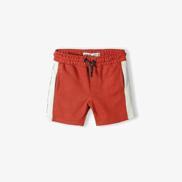 MI - Kids 'Red & White' Elasticated Waist Terry Shorts MI210