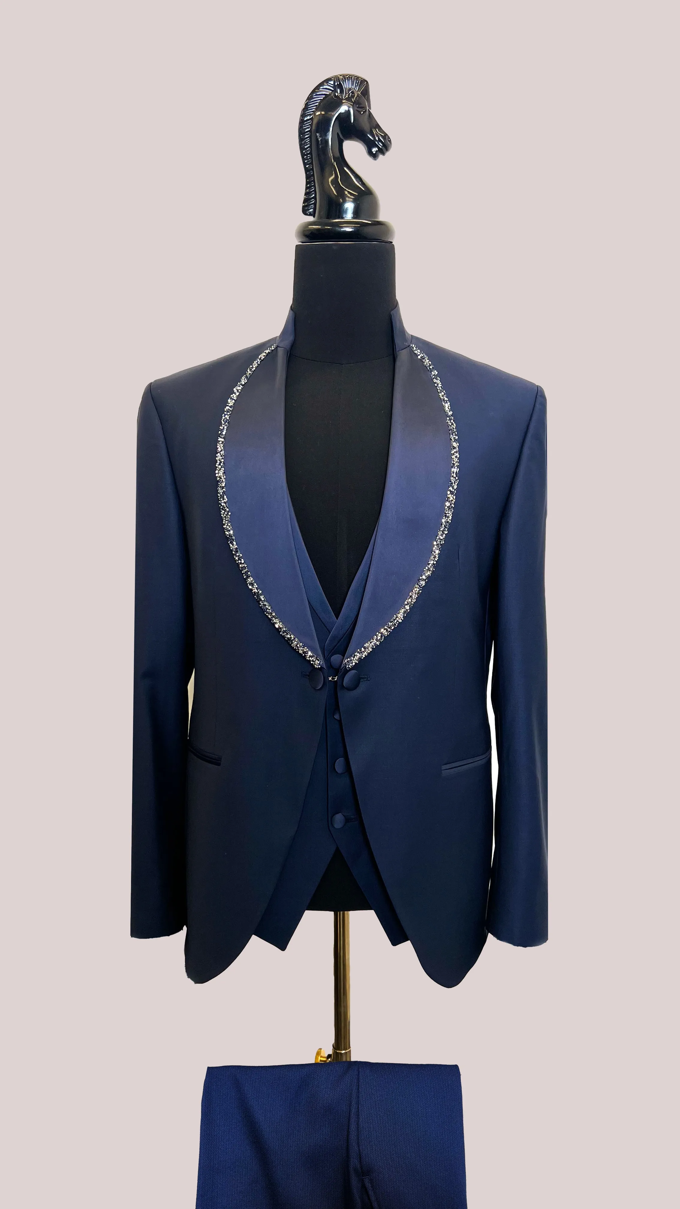 Midnight Sapphire Elegance Men's Tuxedo by Vercini