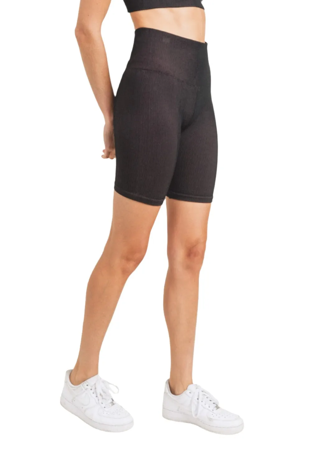 Mono B Rib Dry Brush Seamless High-Waisted Biker Shorts APH3040