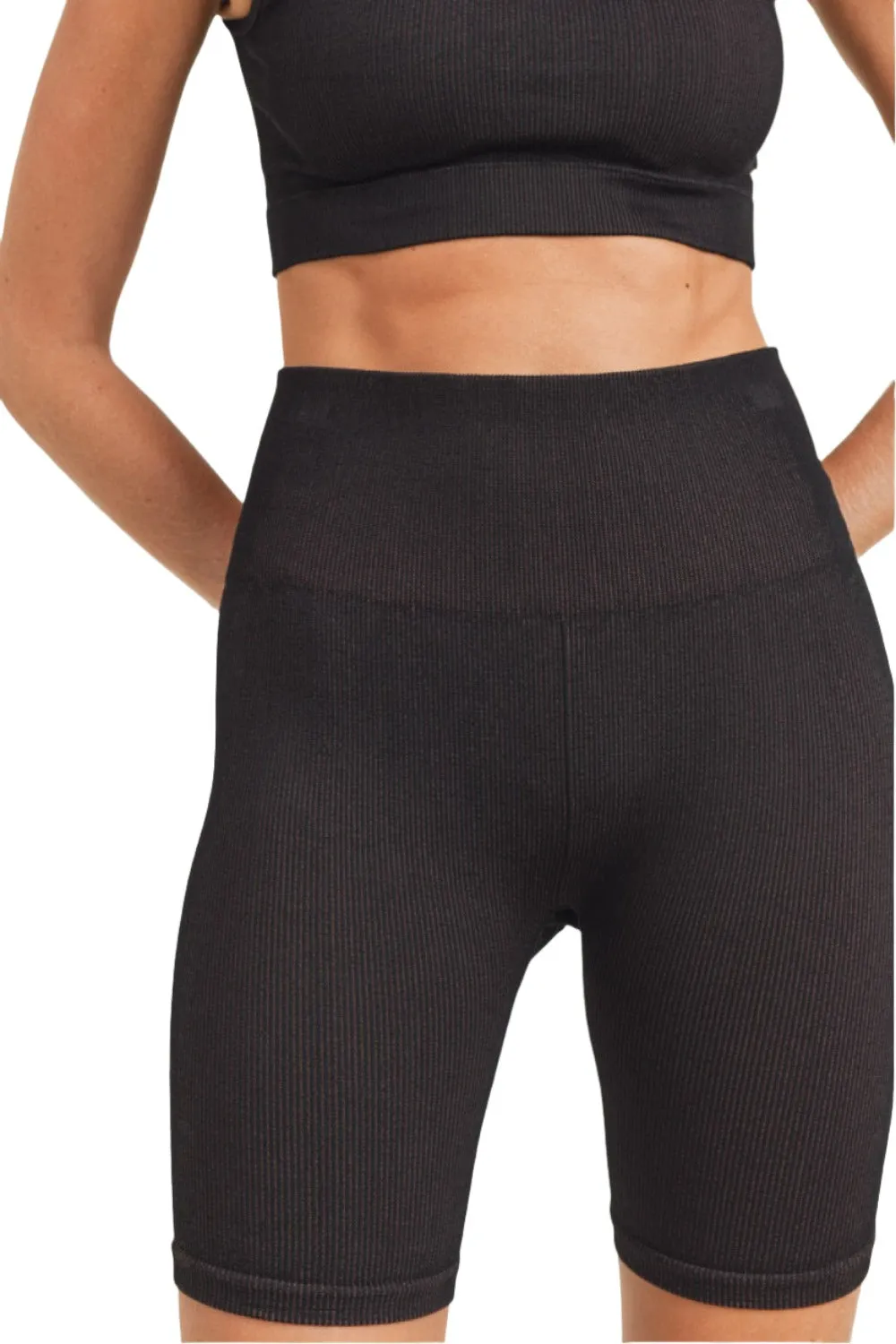 Mono B Rib Dry Brush Seamless High-Waisted Biker Shorts APH3040