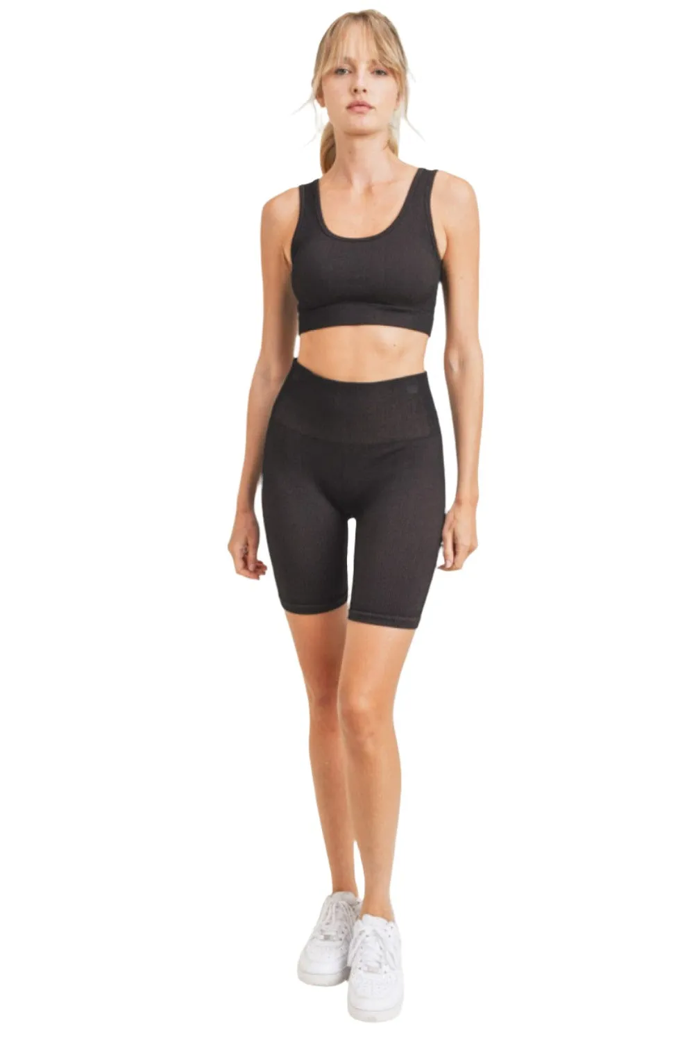 Mono B Rib Dry Brush Seamless High-Waisted Biker Shorts APH3040