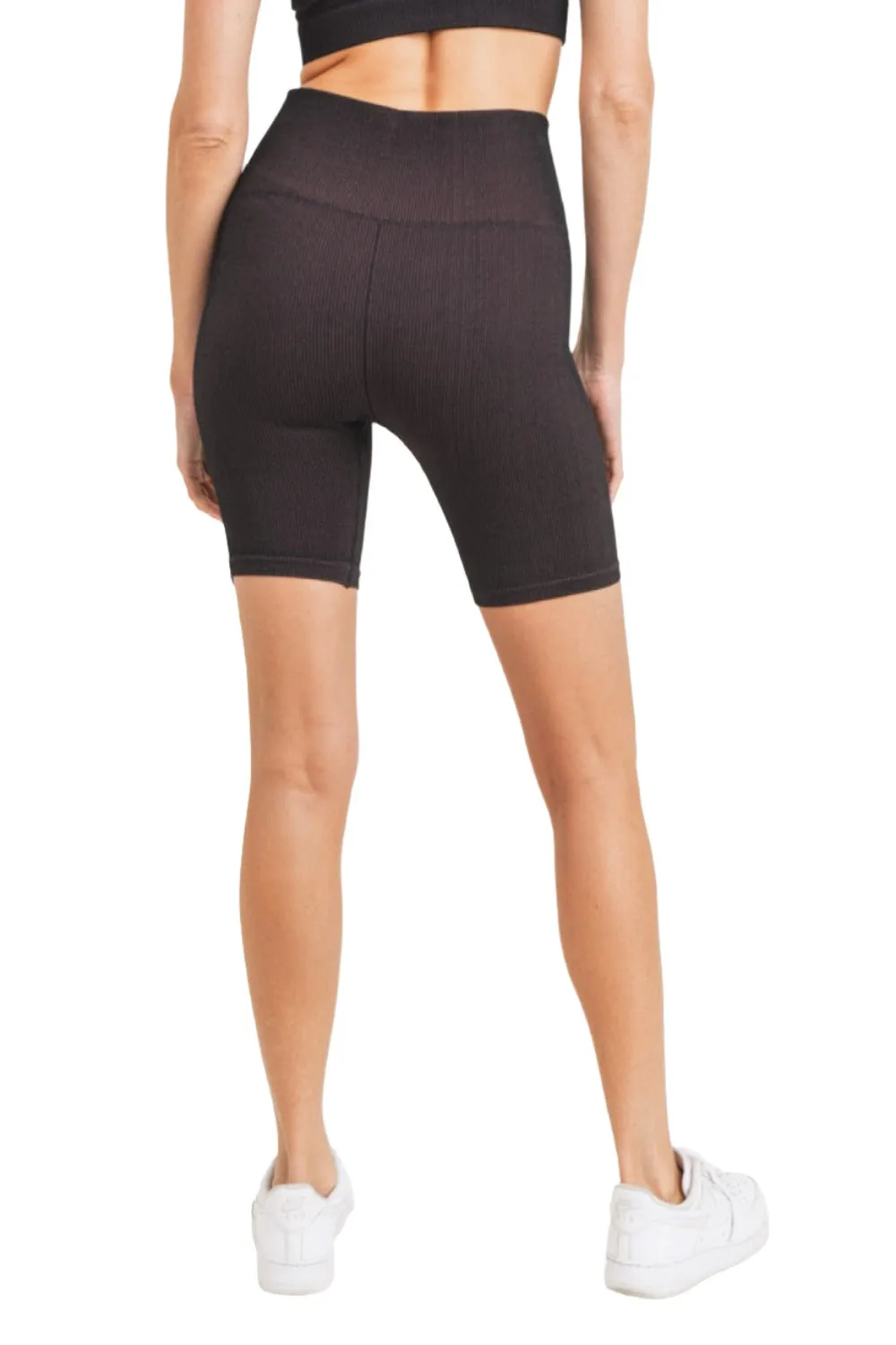 Mono B Rib Dry Brush Seamless High-Waisted Biker Shorts APH3040