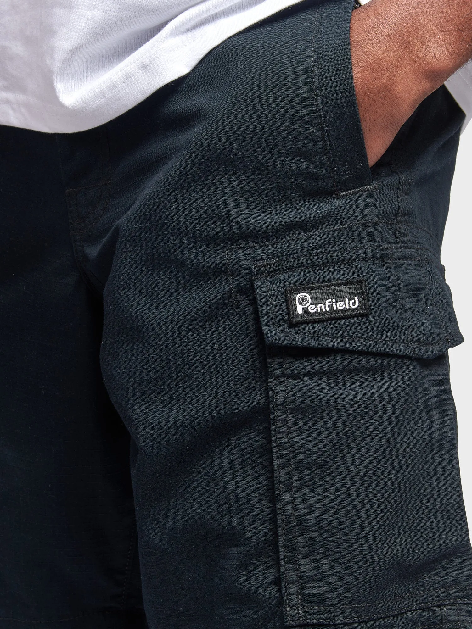 P Bear Cargo Shorts in Black