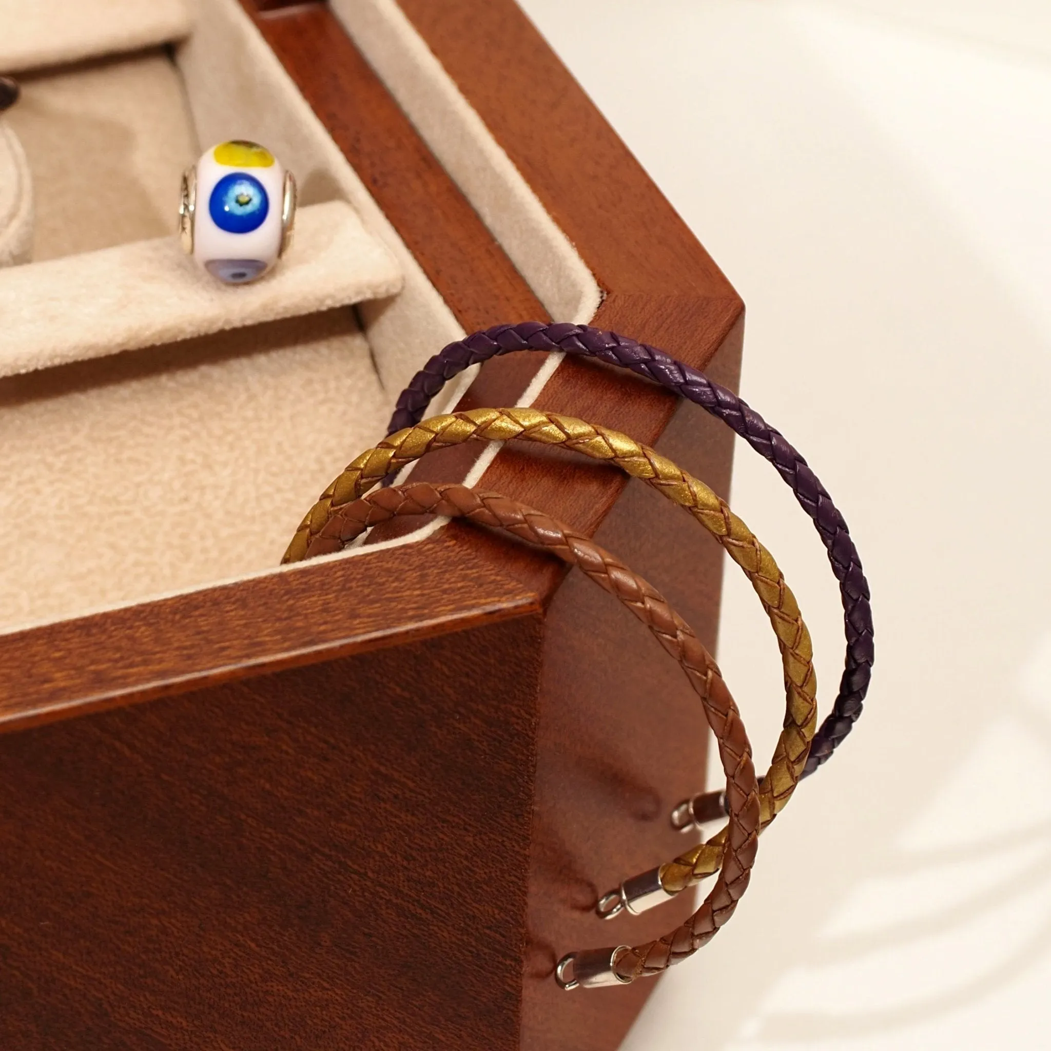 Purple Mix Leather Bracelet