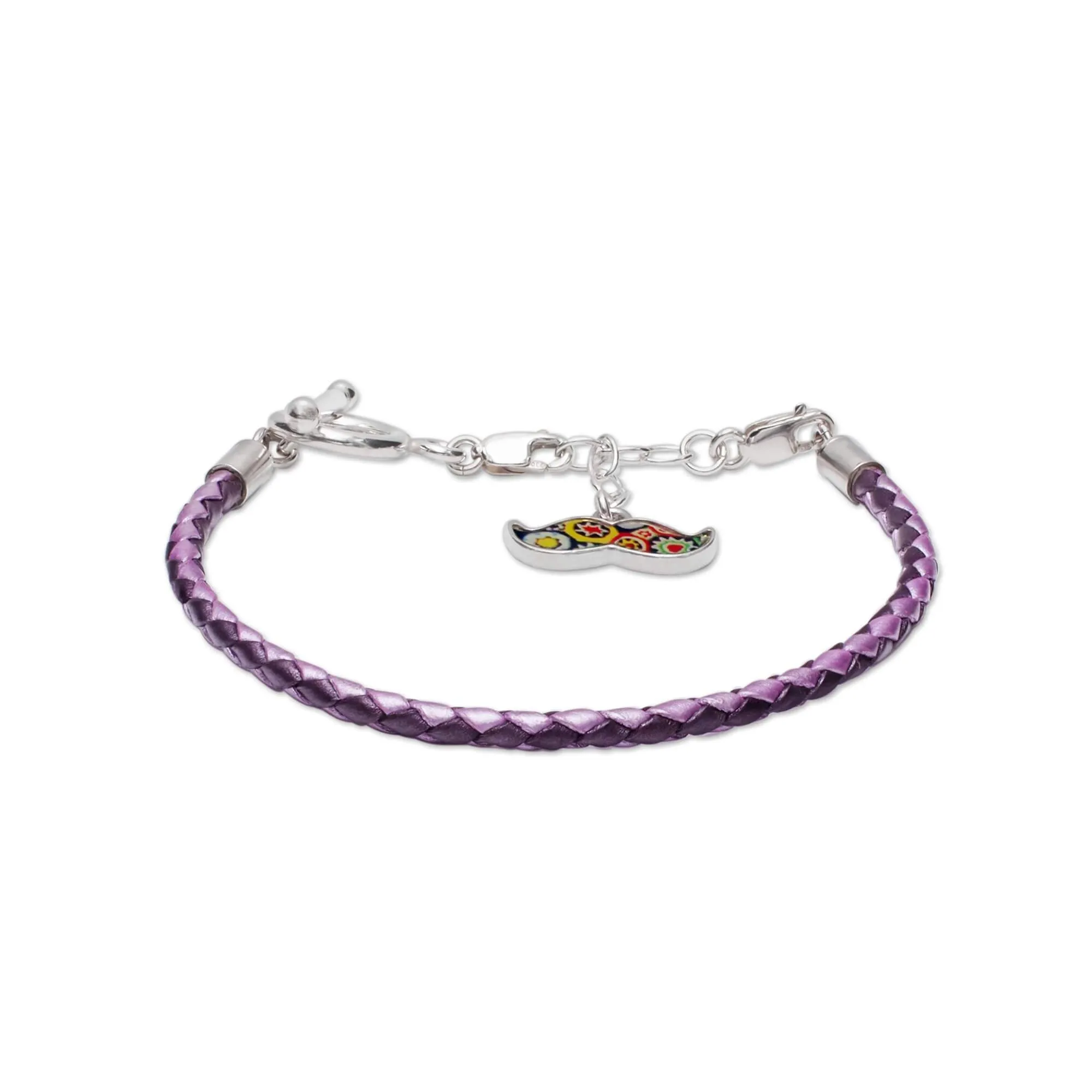 Purple Mix Leather Bracelet