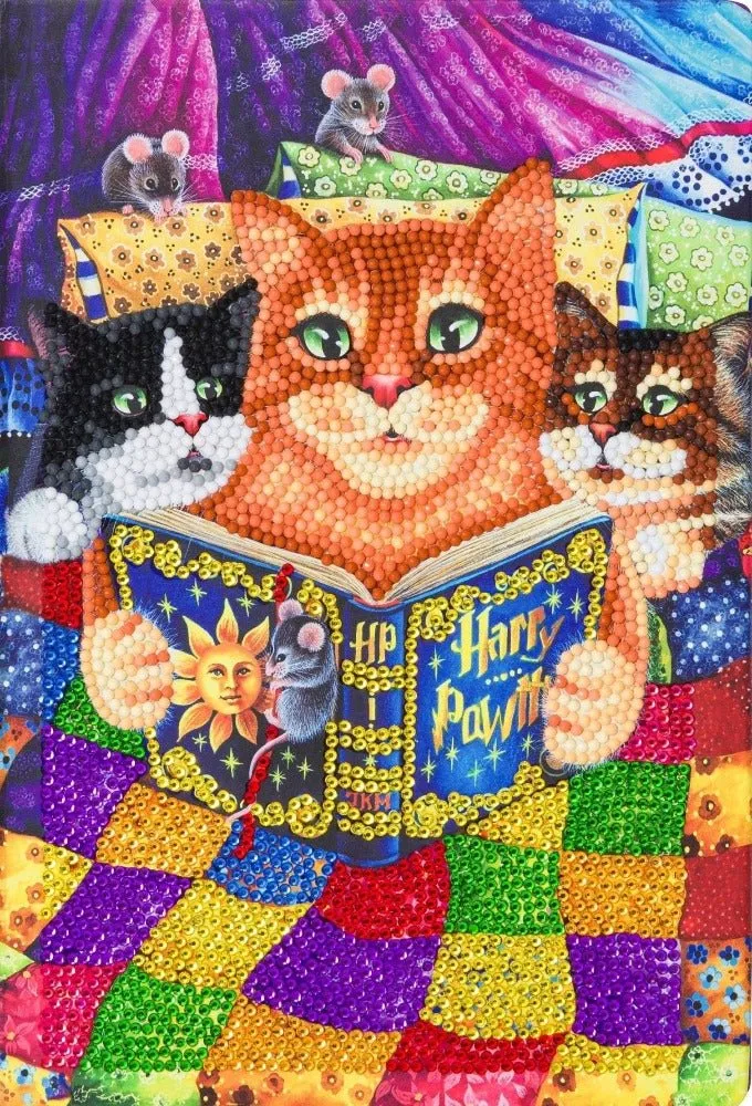 "Kitten Bedtime Stories" Crystal Art Notebook Kit 26x18cm