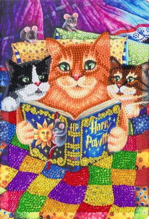 "Kitten Bedtime Stories" Crystal Art Notebook Kit 26x18cm