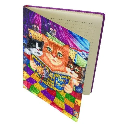 "Kitten Bedtime Stories" Crystal Art Notebook Kit 26x18cm