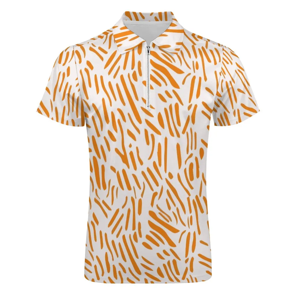 Rust Print Short Sleeve Polo Shirt