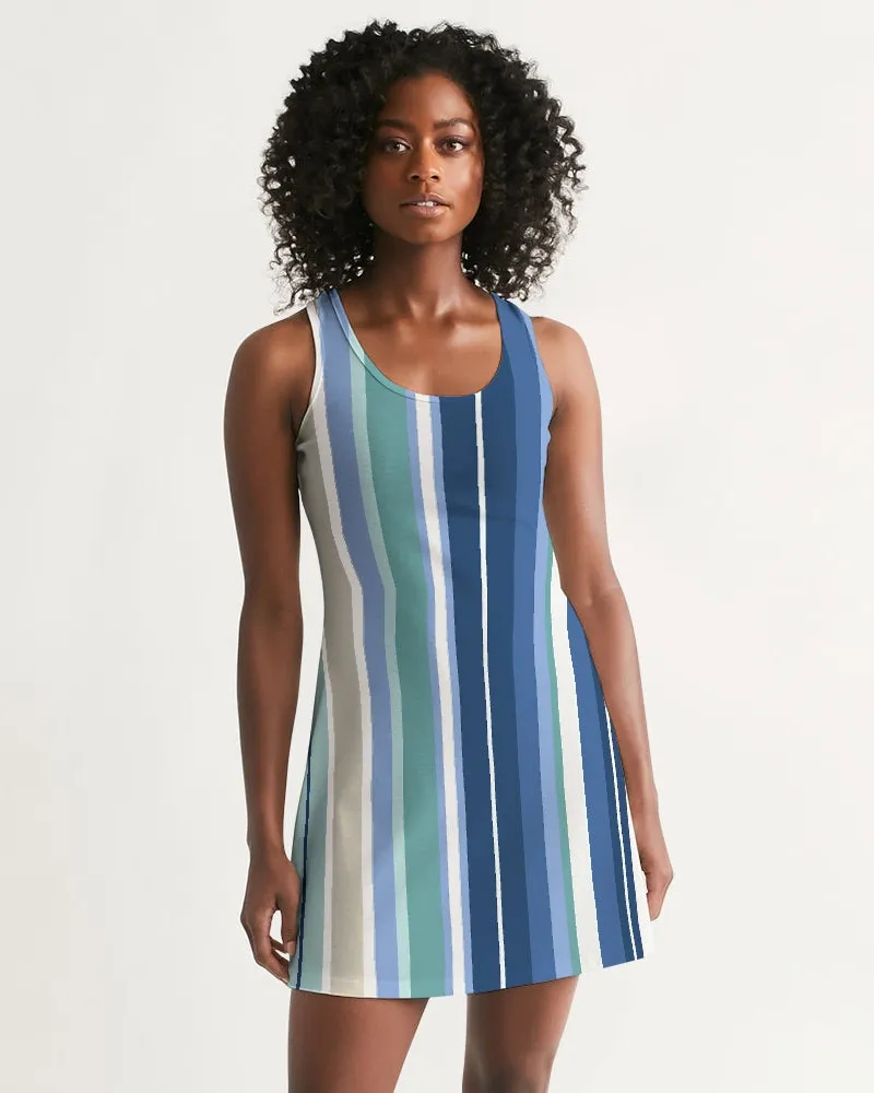 SMF Beach Stripe Feminine Racerback Dress