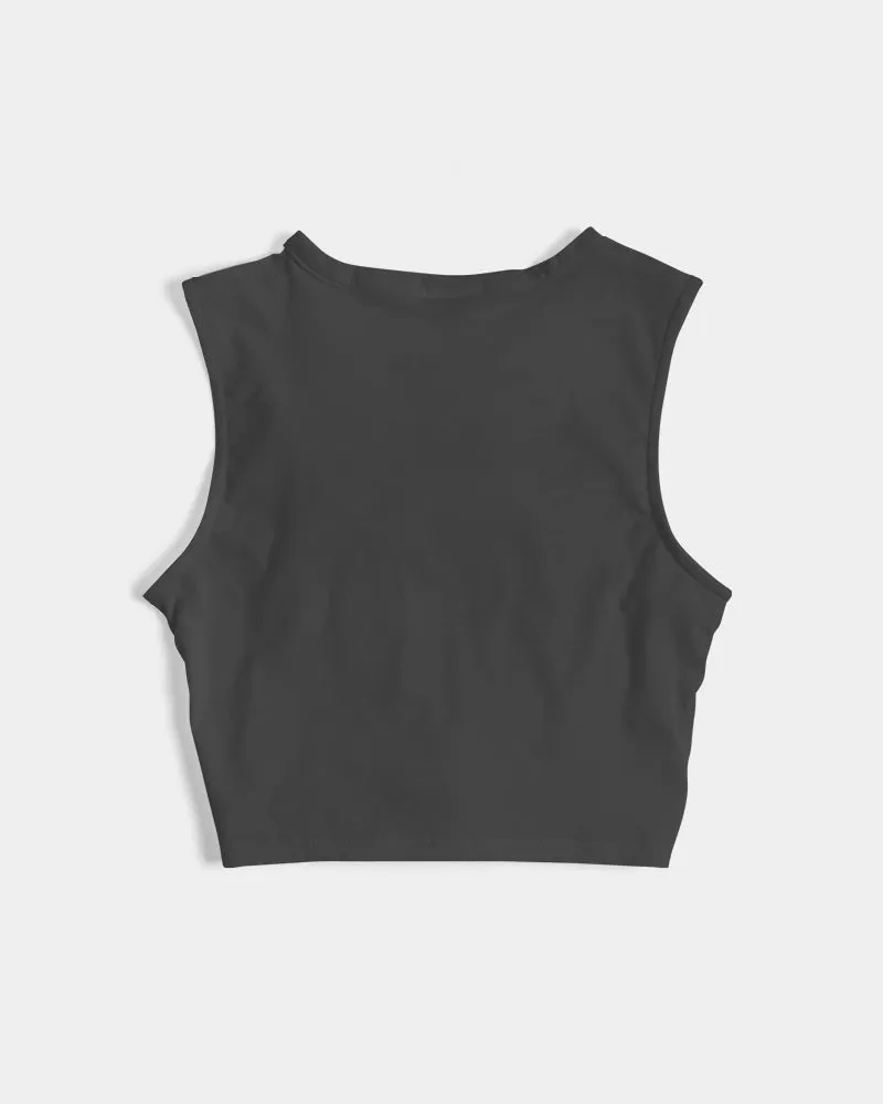 SMF Dark Gray Feminine Twist-Front Tank