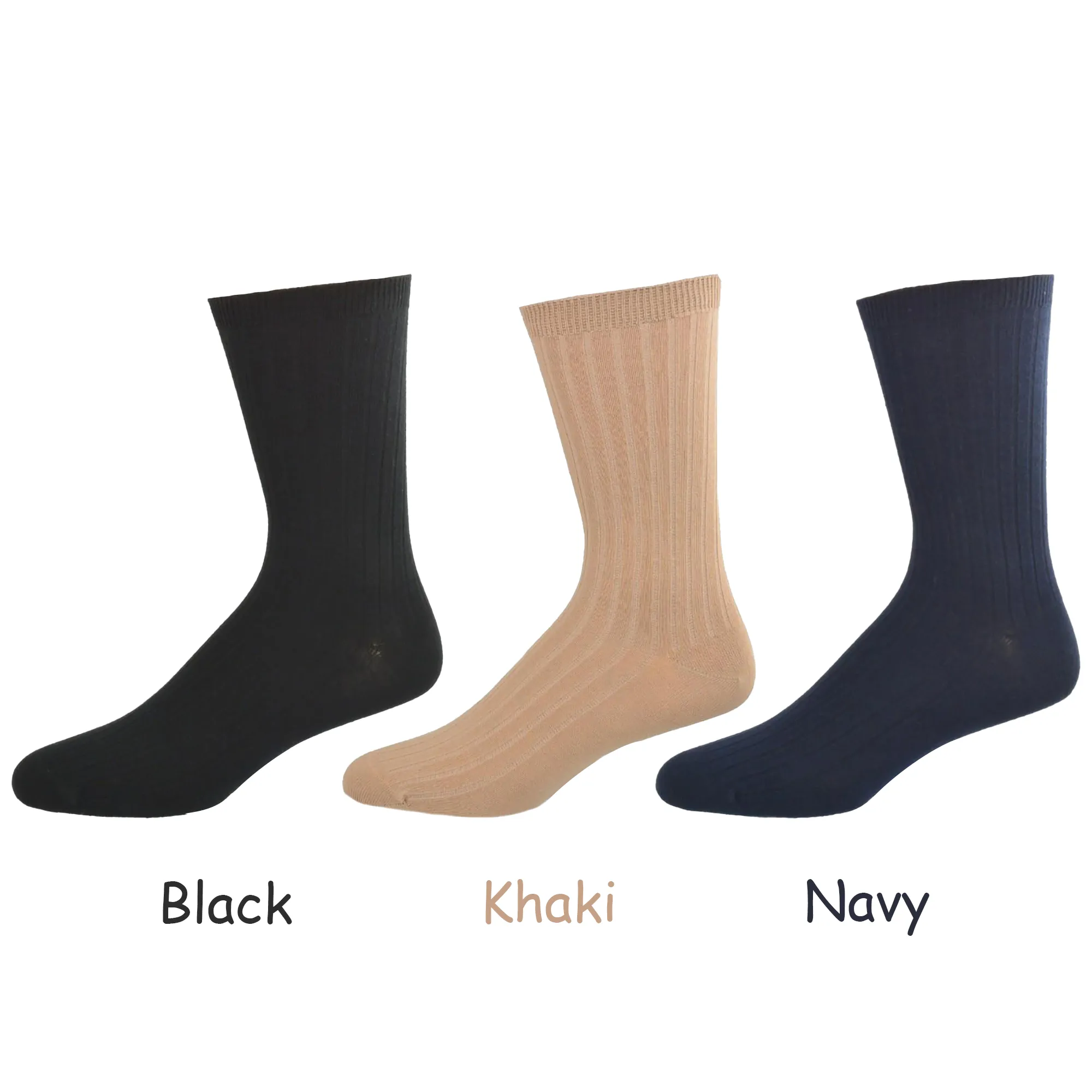 Teen's Crew Socks - Classic Dress Uniform Ribbed 3-Pair Packs