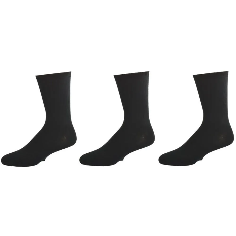 Teen's Crew Socks - Classic Dress Uniform Ribbed 3-Pair Packs