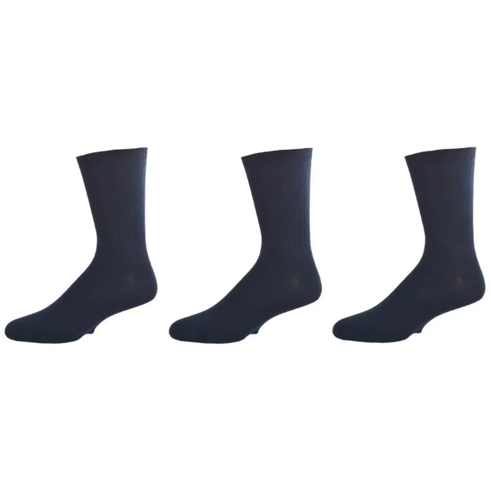 Teen's Crew Socks - Classic Dress Uniform Ribbed 3-Pair Packs