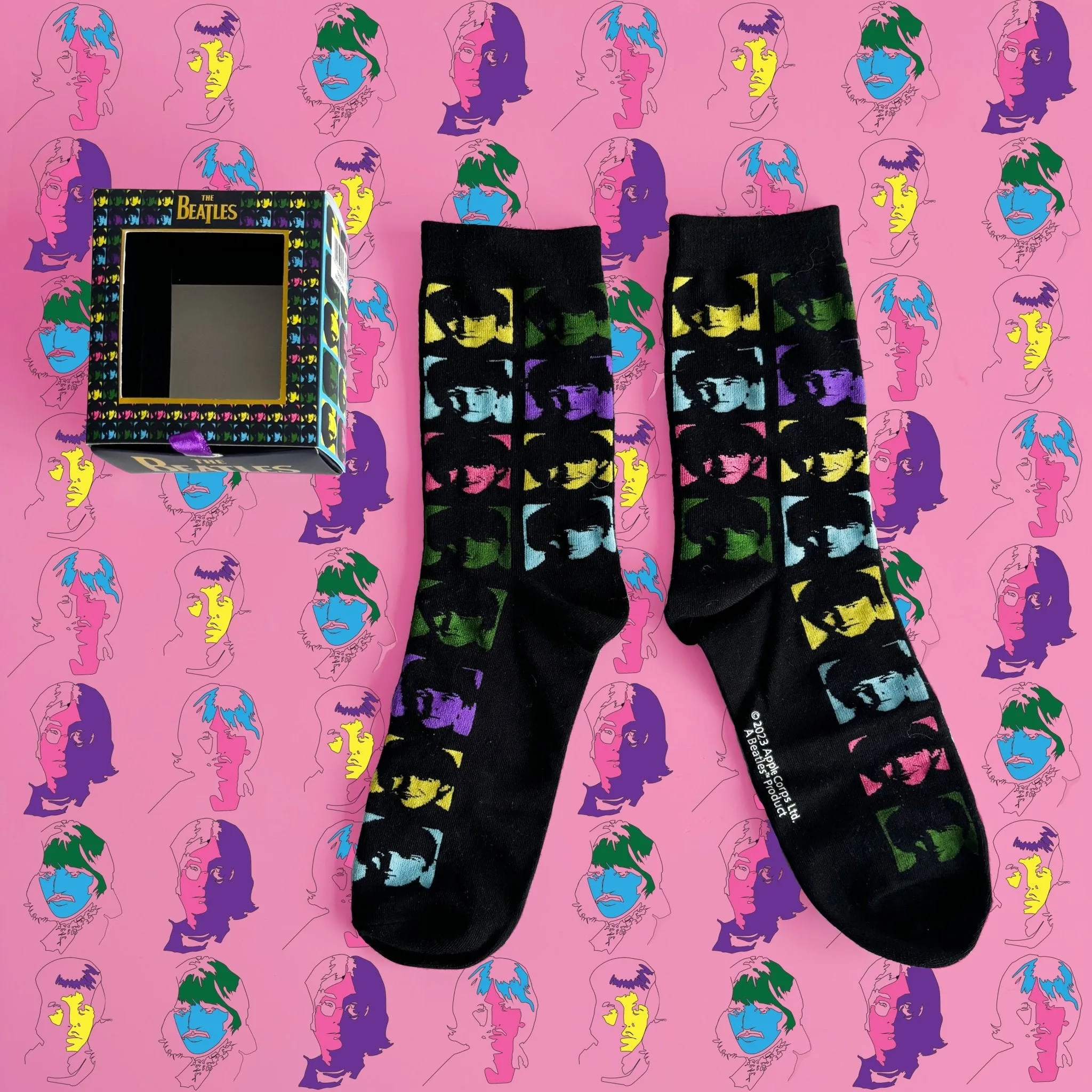 The Beatles Neon Faces Socks