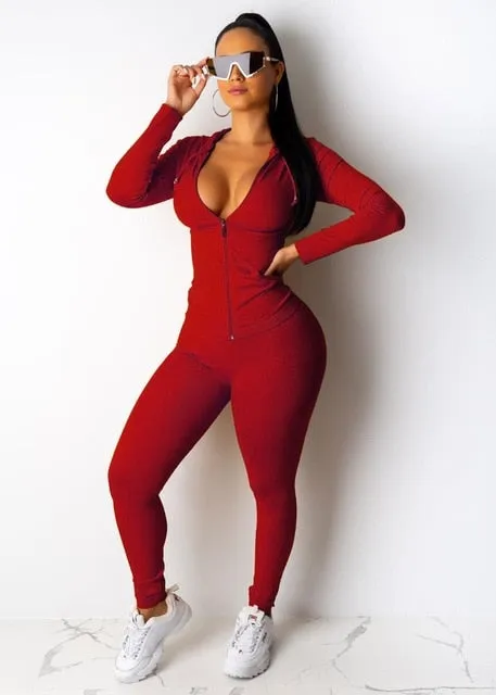 Two Piece Set Tracksuit Women Festival Clothing Fall Winter Top & Pant Sweat Suits