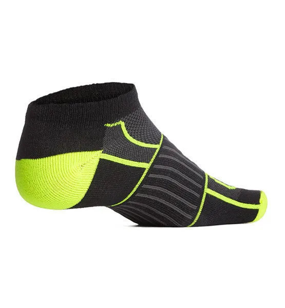 Vaporactive Performance No-Show Socks - 2 Pack | Hi Vis Green / Black