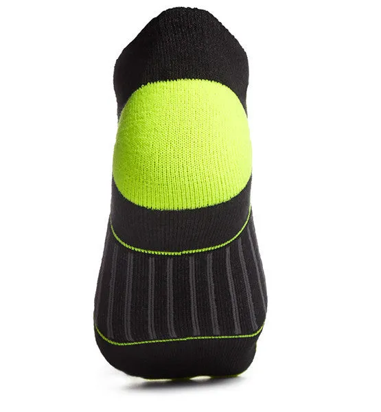 Vaporactive Performance No-Show Socks - 2 Pack | Hi Vis Green / Black