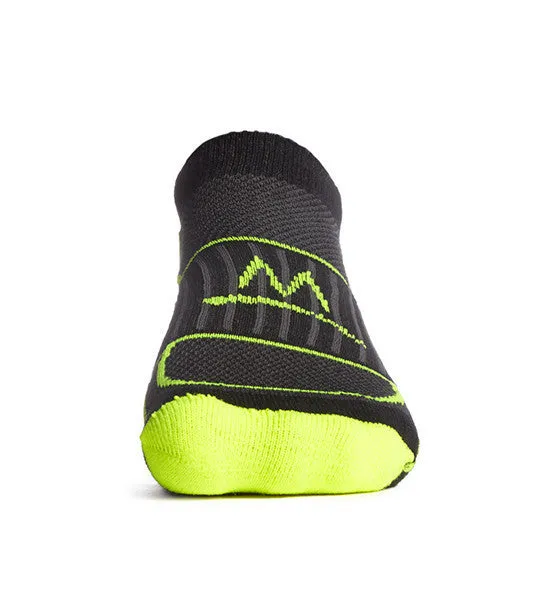 Vaporactive Performance No-Show Socks - 2 Pack | Hi Vis Green / Black