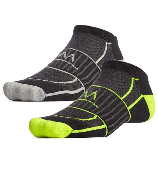 Vaporactive Performance No-Show Socks - 2 Pack | Hi Vis Green / Black