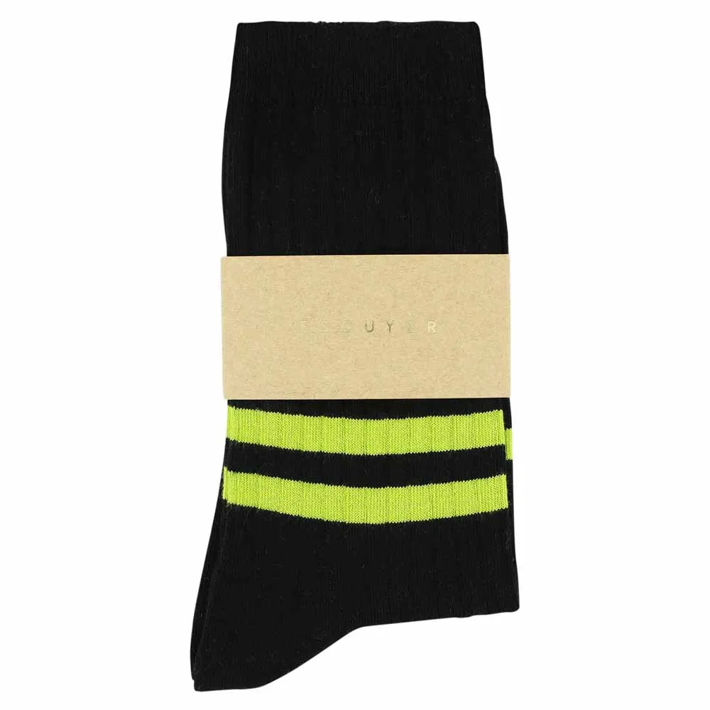 Women Stripes Black / Lime